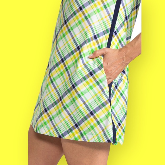 Golf *FINAL DROP* Tennis Shortsleeved Dress with shorts - Picnic Plaid NWT - Picture 7 of 12